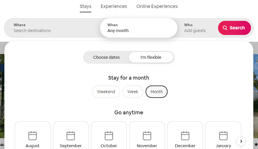 Airbnb monthly stays filtering