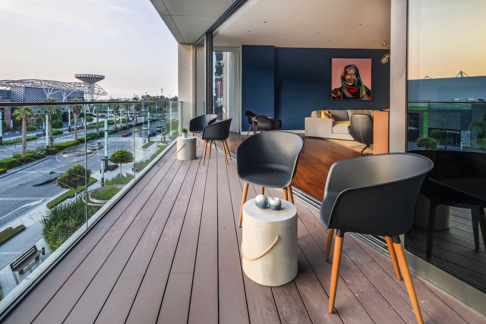Dubai Property - Balcony at sunset