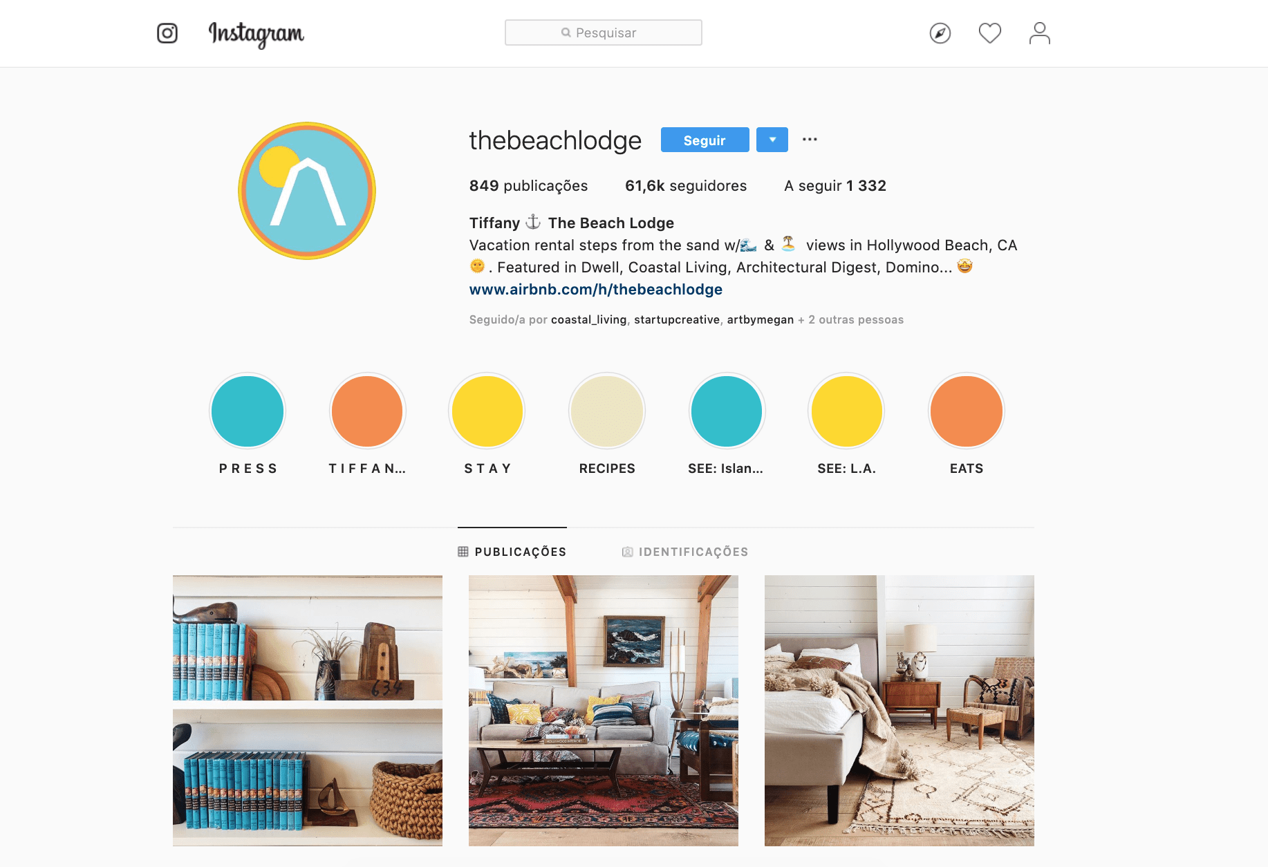 airbnb instagram account