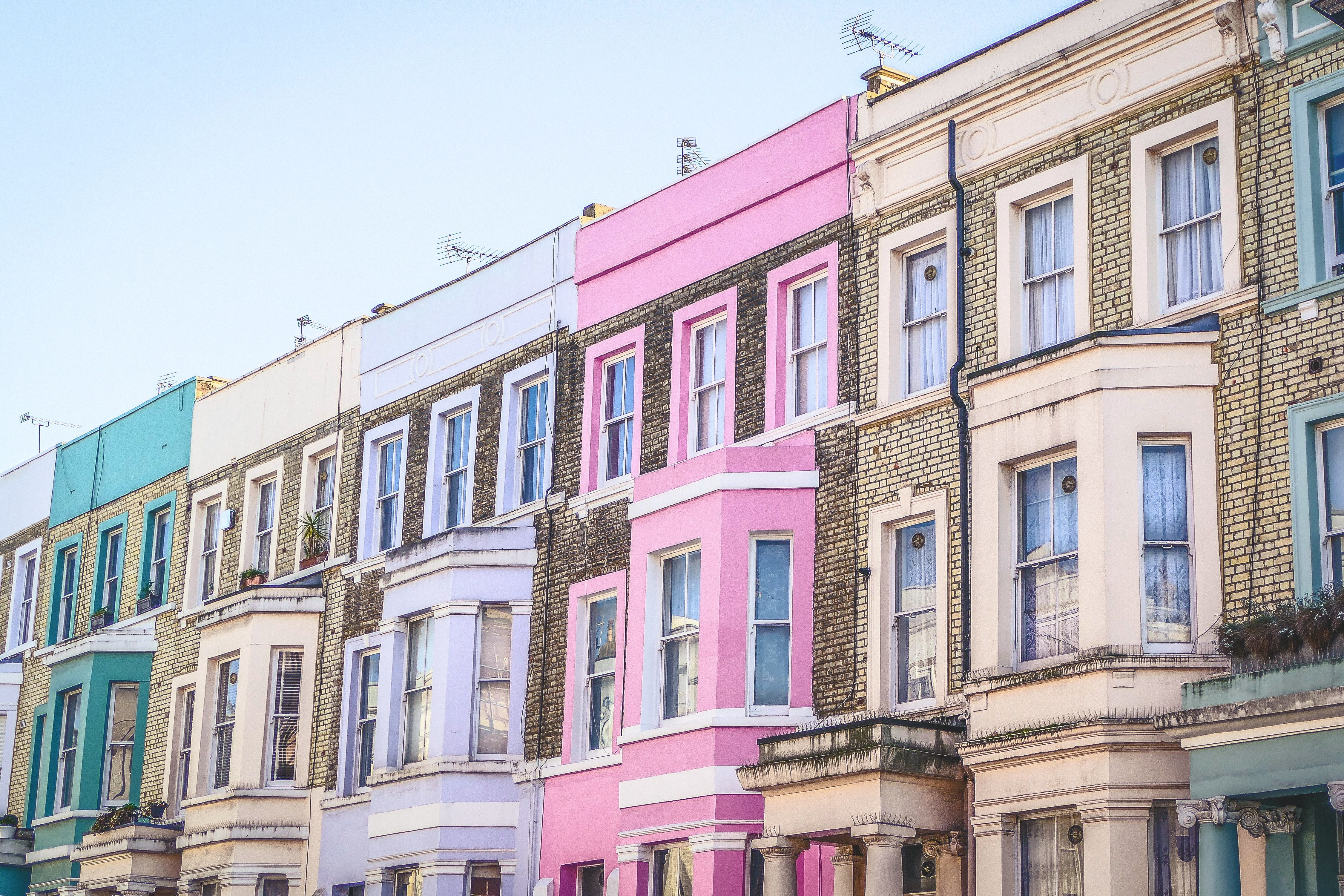 colourful houses in London