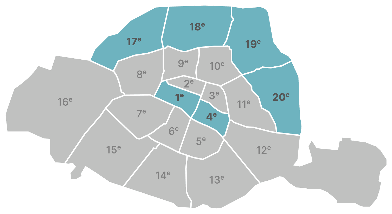 Best rental yields Paris map