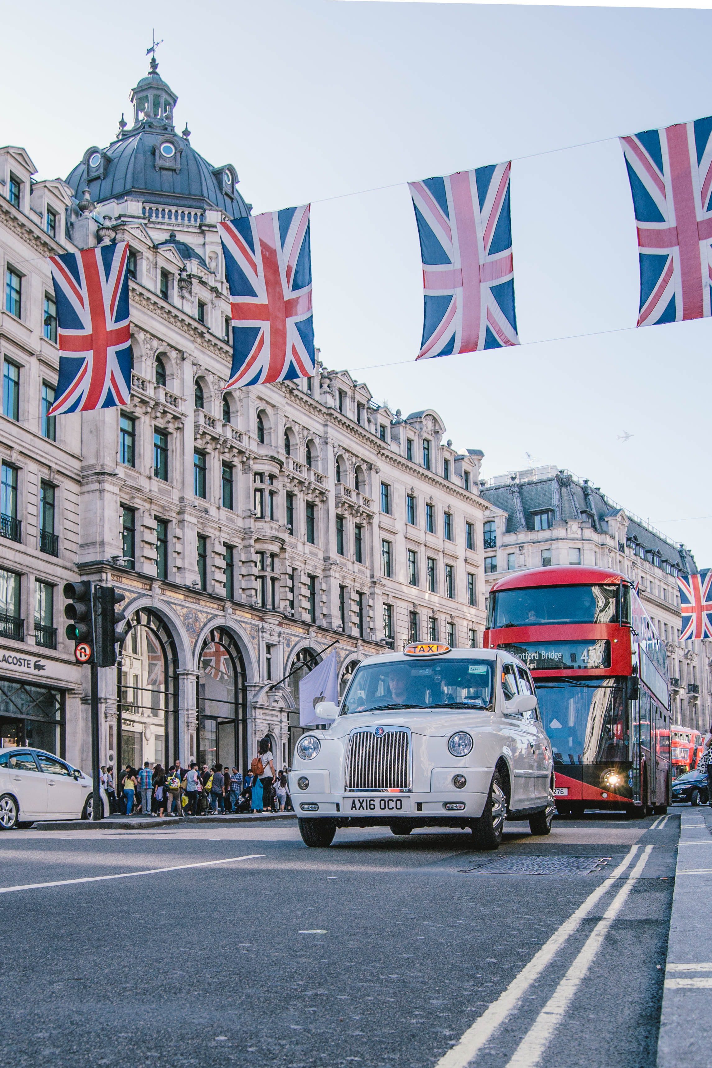 UK flags adorning London street
